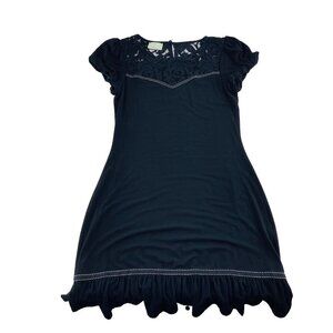 Review Australia Womens Black Lace Overlay Dress Size 12